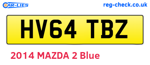 HV64TBZ are the vehicle registration plates.