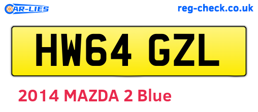 HW64GZL are the vehicle registration plates.