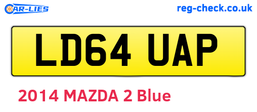 LD64UAP are the vehicle registration plates.