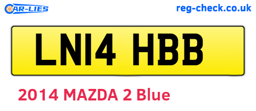 LN14HBB are the vehicle registration plates.