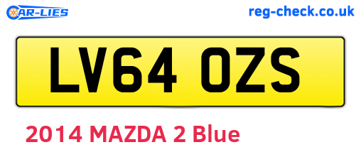 LV64OZS are the vehicle registration plates.