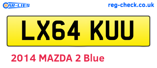 LX64KUU are the vehicle registration plates.