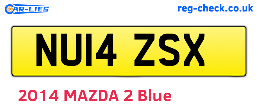 NU14ZSX are the vehicle registration plates.