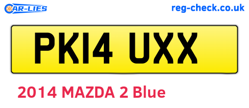 PK14UXX are the vehicle registration plates.