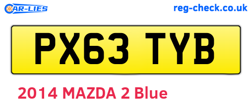 PX63TYB are the vehicle registration plates.