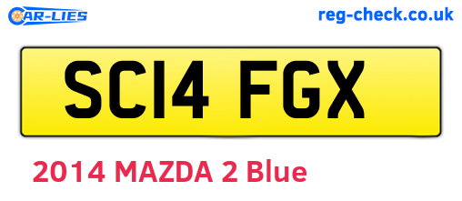 SC14FGX are the vehicle registration plates.