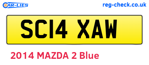 SC14XAW are the vehicle registration plates.