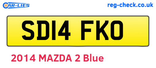 SD14FKO are the vehicle registration plates.