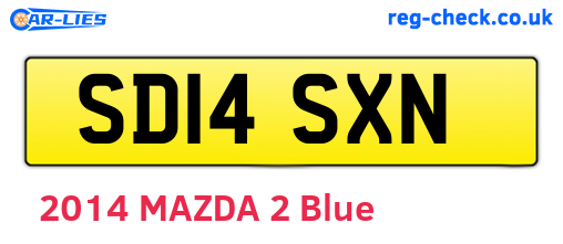 SD14SXN are the vehicle registration plates.