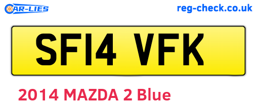 SF14VFK are the vehicle registration plates.