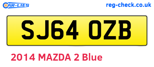 SJ64OZB are the vehicle registration plates.