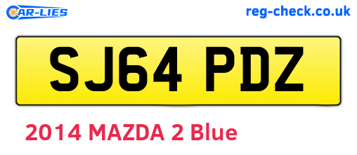 SJ64PDZ are the vehicle registration plates.
