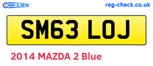 SM63LOJ are the vehicle registration plates.