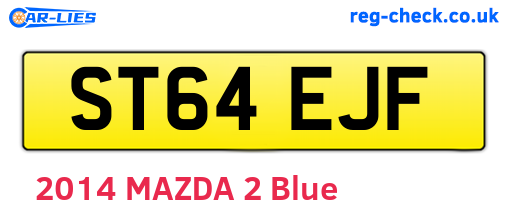 ST64EJF are the vehicle registration plates.
