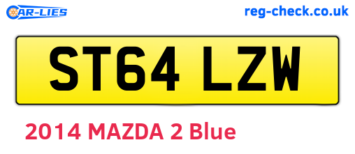 ST64LZW are the vehicle registration plates.