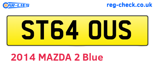 ST64OUS are the vehicle registration plates.