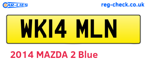 WK14MLN are the vehicle registration plates.