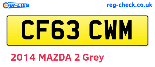 CF63CWM are the vehicle registration plates.