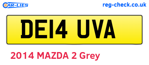 DE14UVA are the vehicle registration plates.