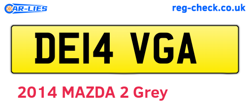 DE14VGA are the vehicle registration plates.
