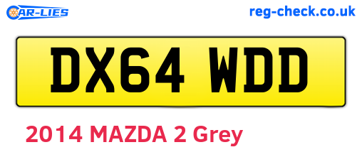 DX64WDD are the vehicle registration plates.