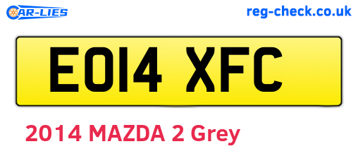 EO14XFC are the vehicle registration plates.
