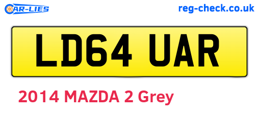LD64UAR are the vehicle registration plates.