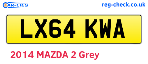 LX64KWA are the vehicle registration plates.