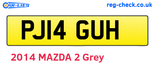 PJ14GUH are the vehicle registration plates.