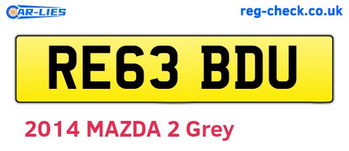 RE63BDU are the vehicle registration plates.