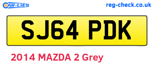 SJ64PDK are the vehicle registration plates.