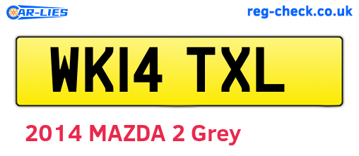 WK14TXL are the vehicle registration plates.