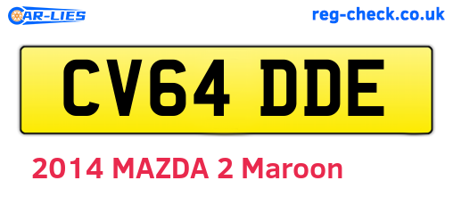 CV64DDE are the vehicle registration plates.