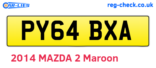 PY64BXA are the vehicle registration plates.