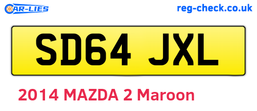SD64JXL are the vehicle registration plates.