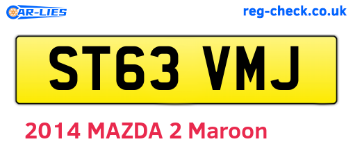 ST63VMJ are the vehicle registration plates.