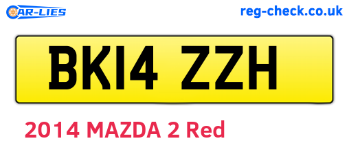 BK14ZZH are the vehicle registration plates.