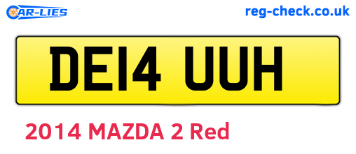 DE14UUH are the vehicle registration plates.