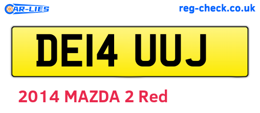 DE14UUJ are the vehicle registration plates.