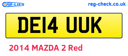 DE14UUK are the vehicle registration plates.