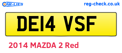 DE14VSF are the vehicle registration plates.