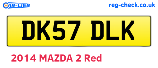 DK57DLK are the vehicle registration plates.
