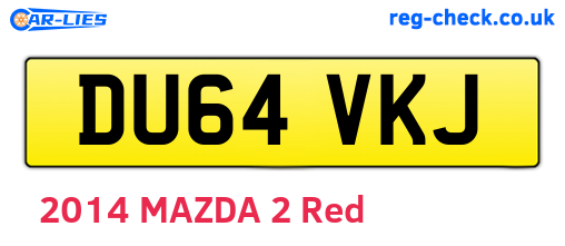 DU64VKJ are the vehicle registration plates.