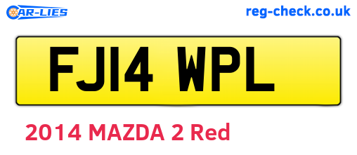FJ14WPL are the vehicle registration plates.
