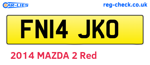 FN14JKO are the vehicle registration plates.