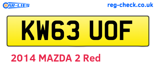 KW63UOF are the vehicle registration plates.