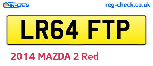 LR64FTP are the vehicle registration plates.