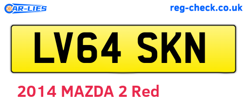LV64SKN are the vehicle registration plates.