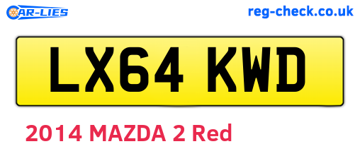 LX64KWD are the vehicle registration plates.