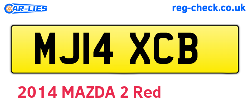 MJ14XCB are the vehicle registration plates.